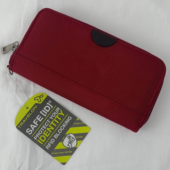 Travelon dark red wristlet - Picture 2 of 8